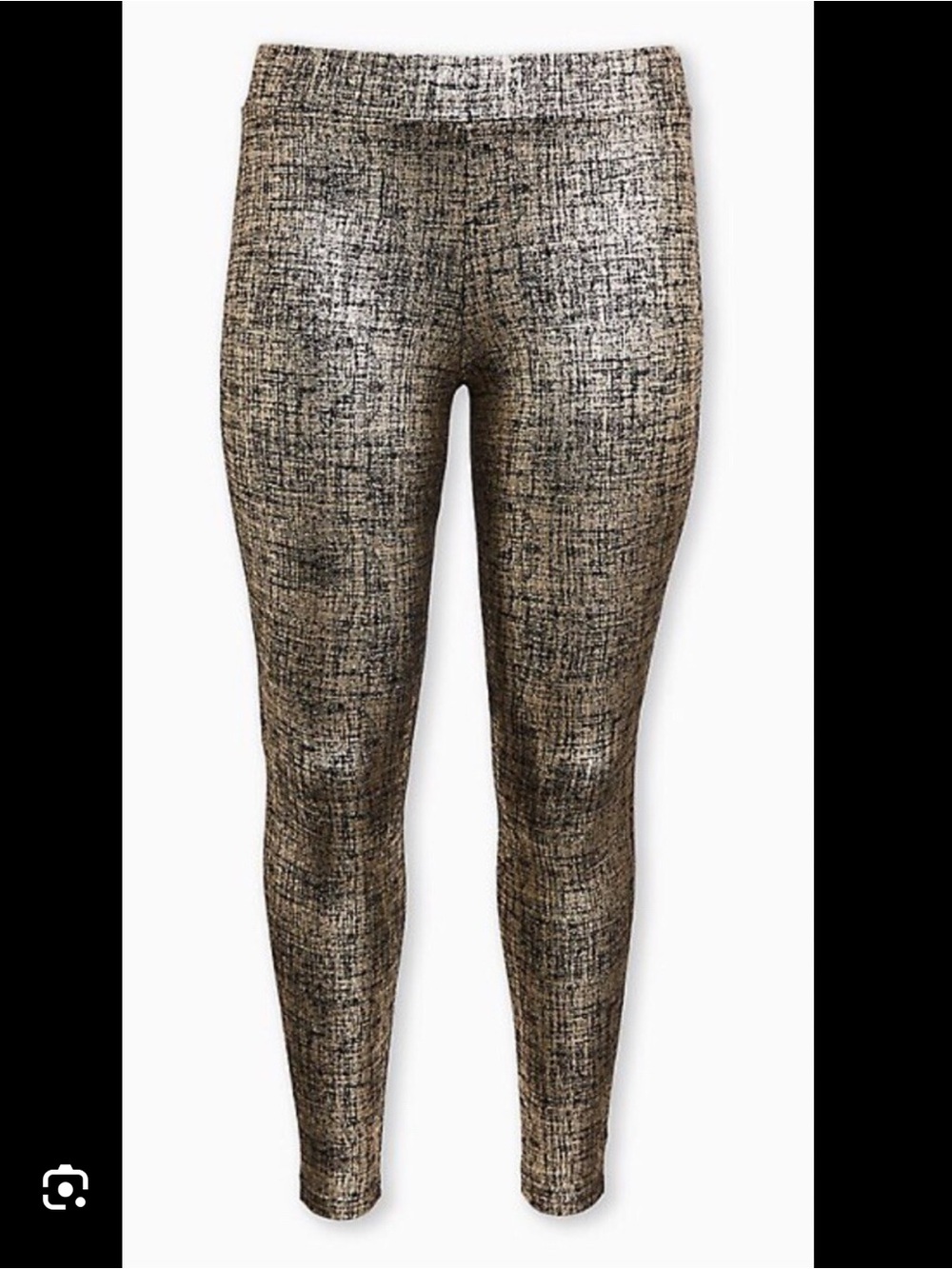 Torrid Metallic Textured Leggings Size 0 Silver Black Foil Print Pull On Stretch